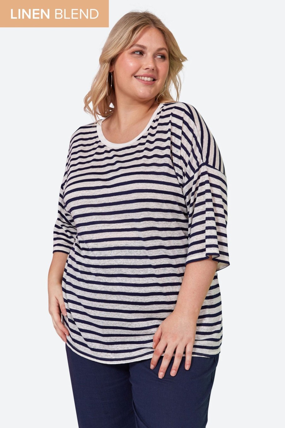 Clothing eb&ive T-Shirts | Intrepid Stripe Tshirt - Sapphire