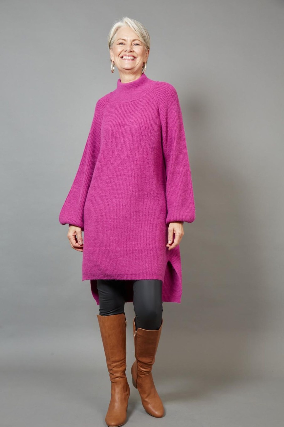 Clothing eb&ive Short Dresses | Kit Knit Top/Dress - Mulberry