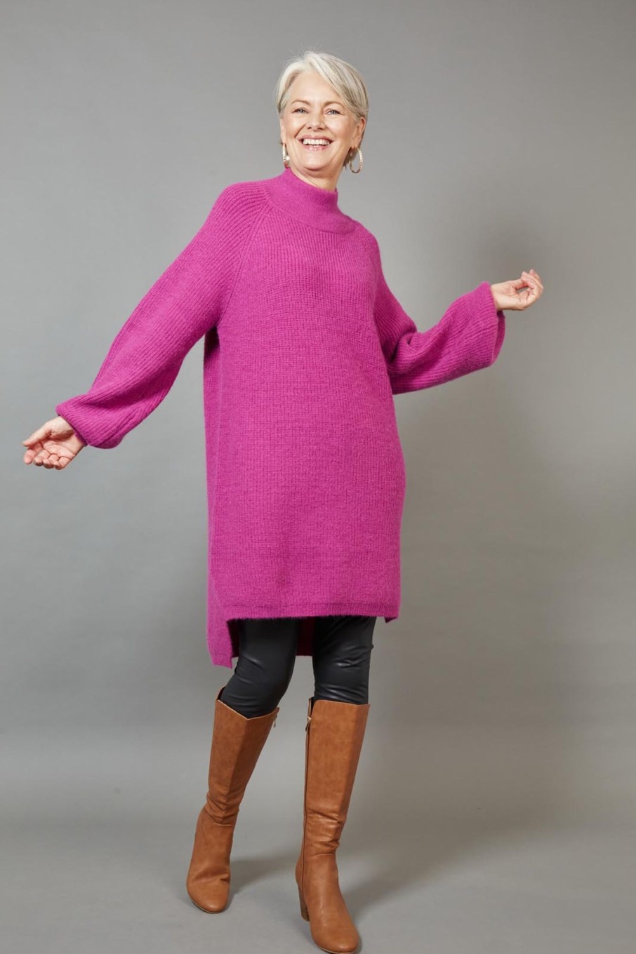 Clothing eb&ive Short Dresses | Kit Knit Top/Dress - Mulberry