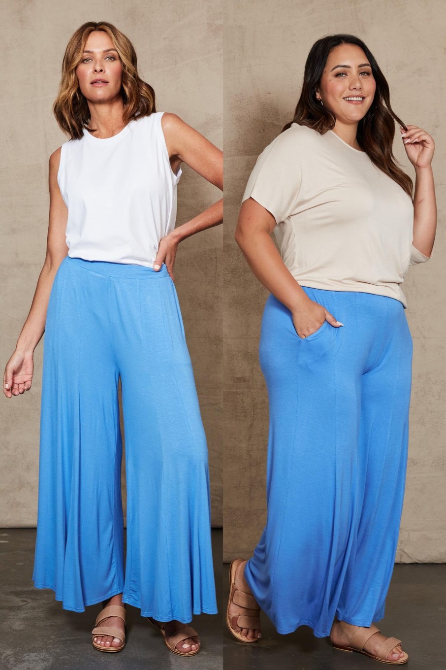 Clothing eb&ive Pants | Zinnia Wide Leg Pant - Bleu