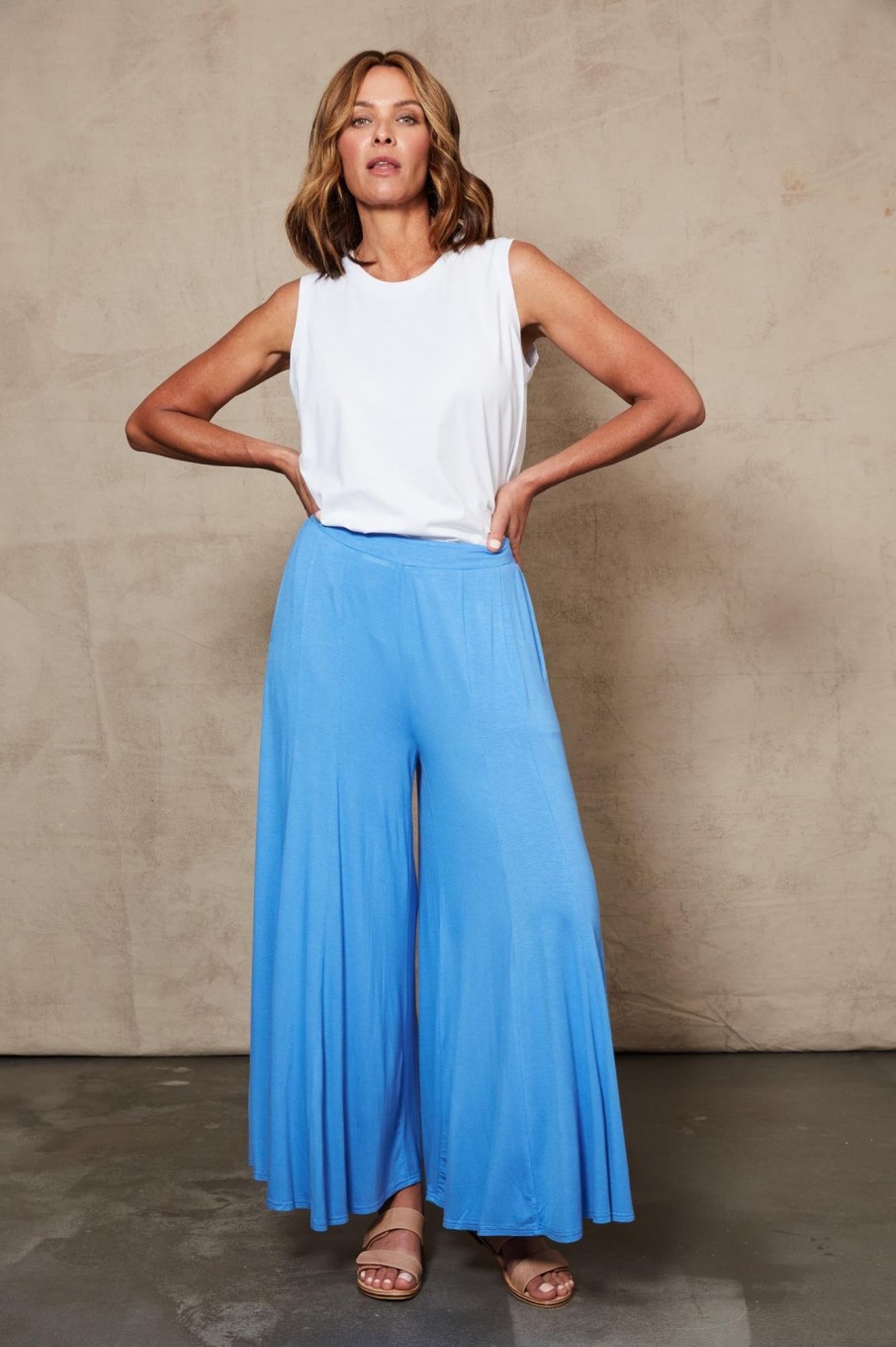 Clothing eb&ive Pants | Zinnia Wide Leg Pant - Bleu