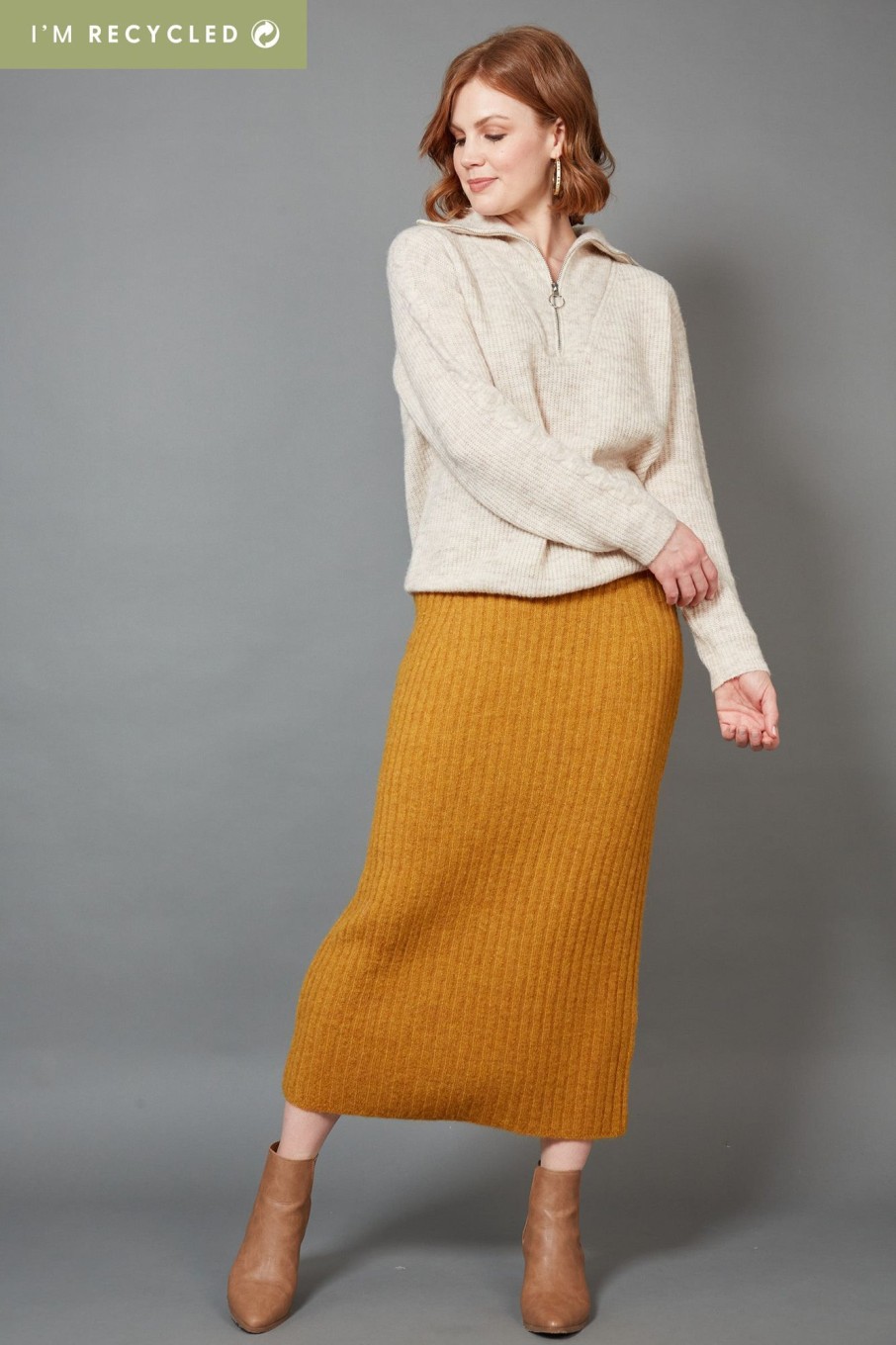 Clothing eb&ive Skirts | Kinsella Knit Skirt - Saffron