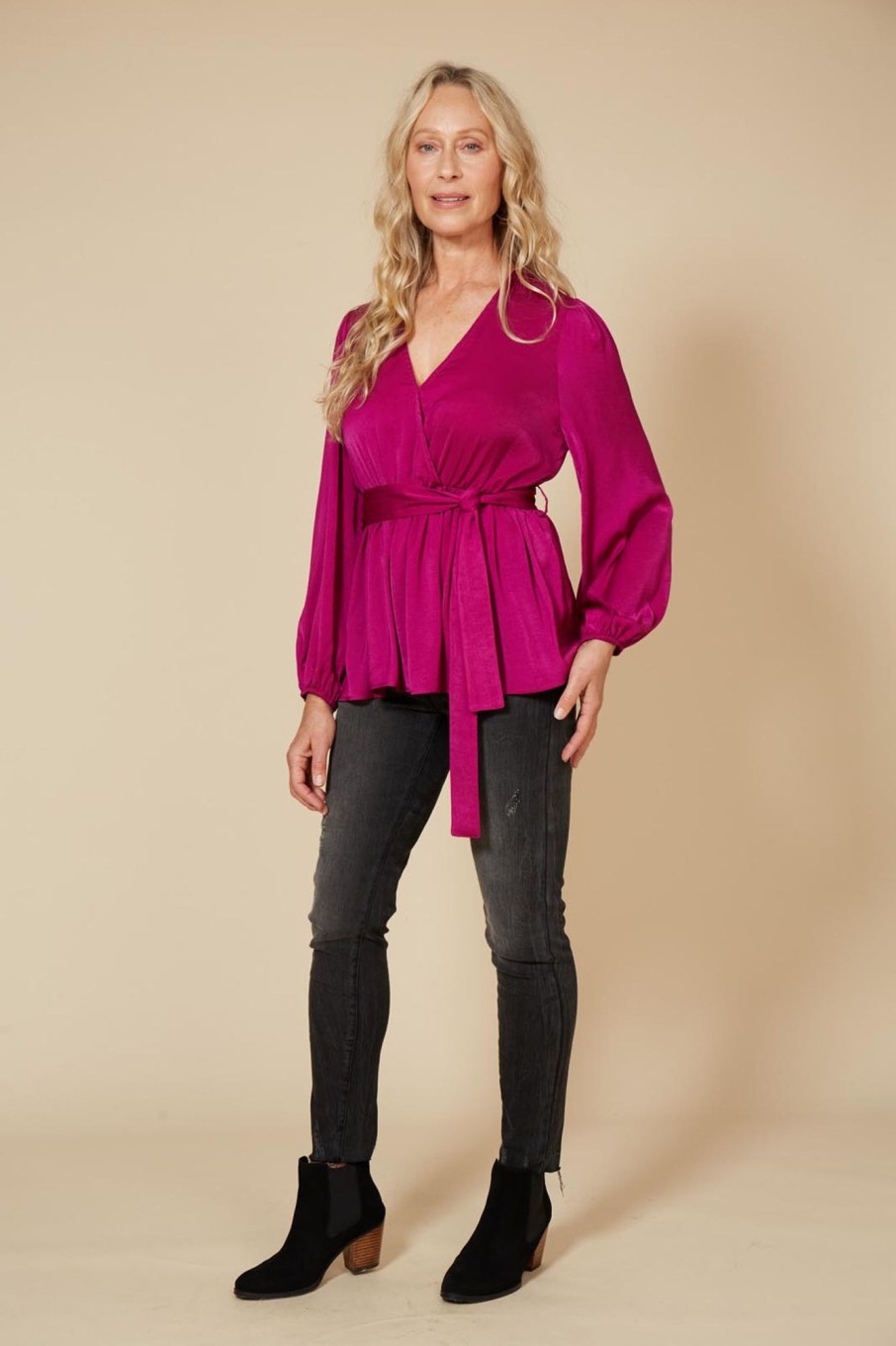 Clothing eb&ive Blouses | Winona Tie Top - Mulberry