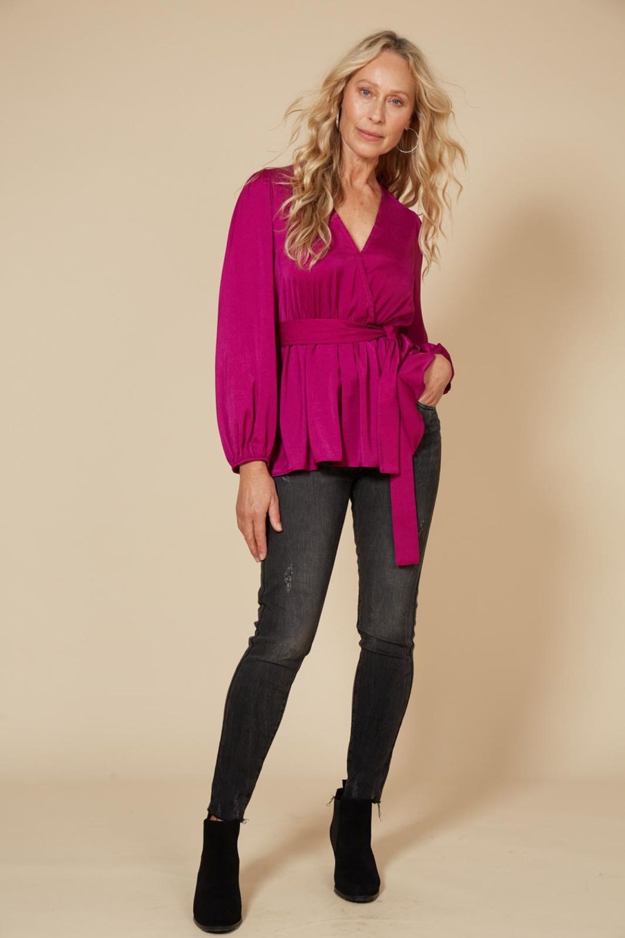 Clothing eb&ive Blouses | Winona Tie Top - Mulberry