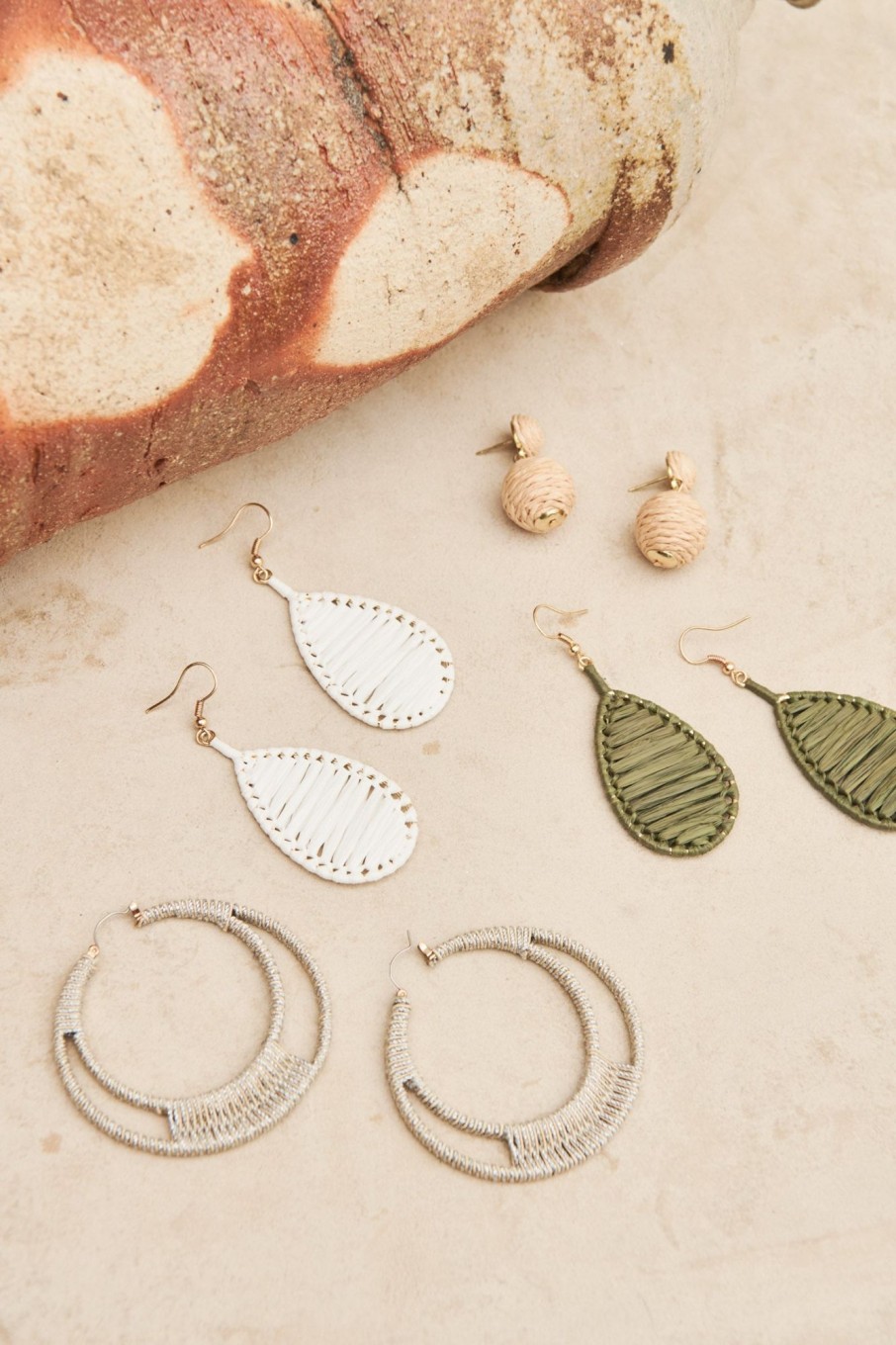 Accessories eb&ive Earrings | Studio Hoop Earring - Salt