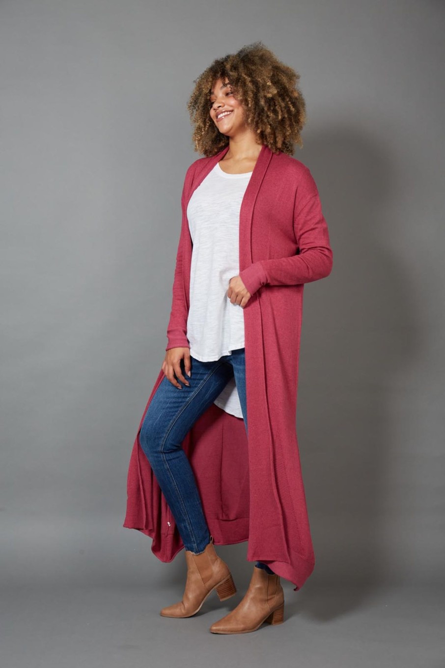 Clothing eb&ive Cardigans | Cleo Longline Cardigan - Mulberry