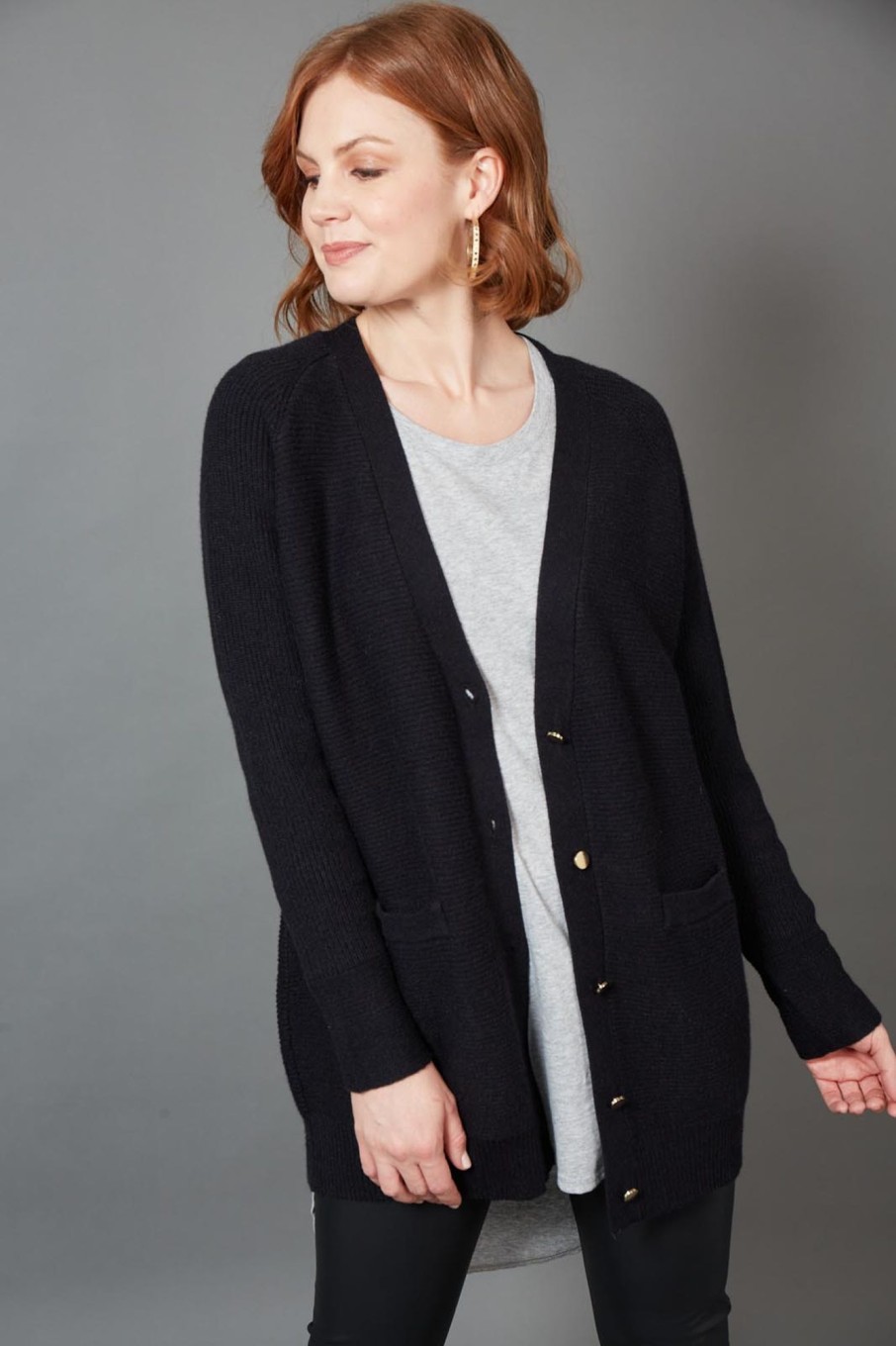 Clothing eb&ive Cardigans | Kit Oversized Cardigan - Ebony