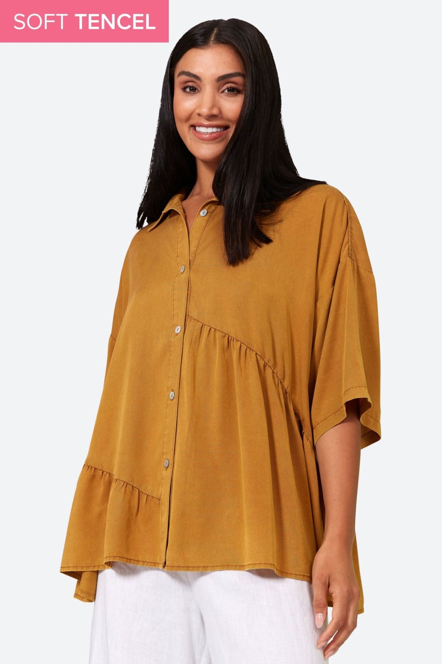 Clothing eb&ive Shirts | Elan Shirt - Honey