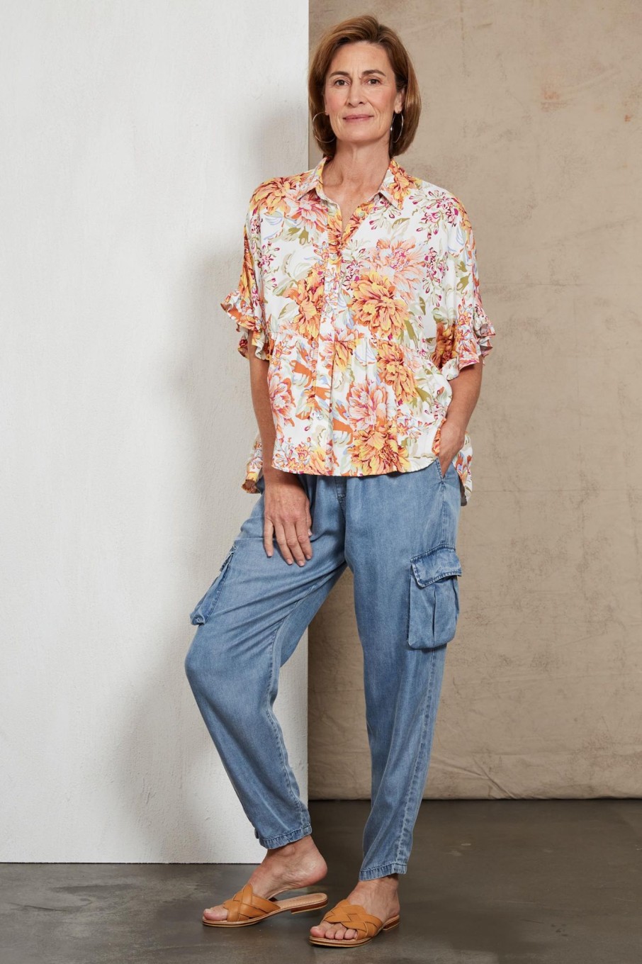 Clothing eb&ive Shirts | Alma Button Top - Salt Jardin