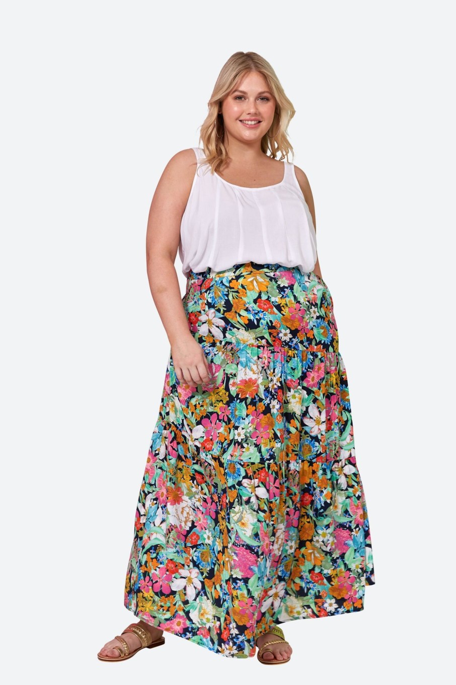 Clothing eb&ive Skirts | Esprit Maxi Skirt - Navy Flourish