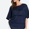 Clothing eb&ive Blouses | La Vie Pintuck Top - Sapphire