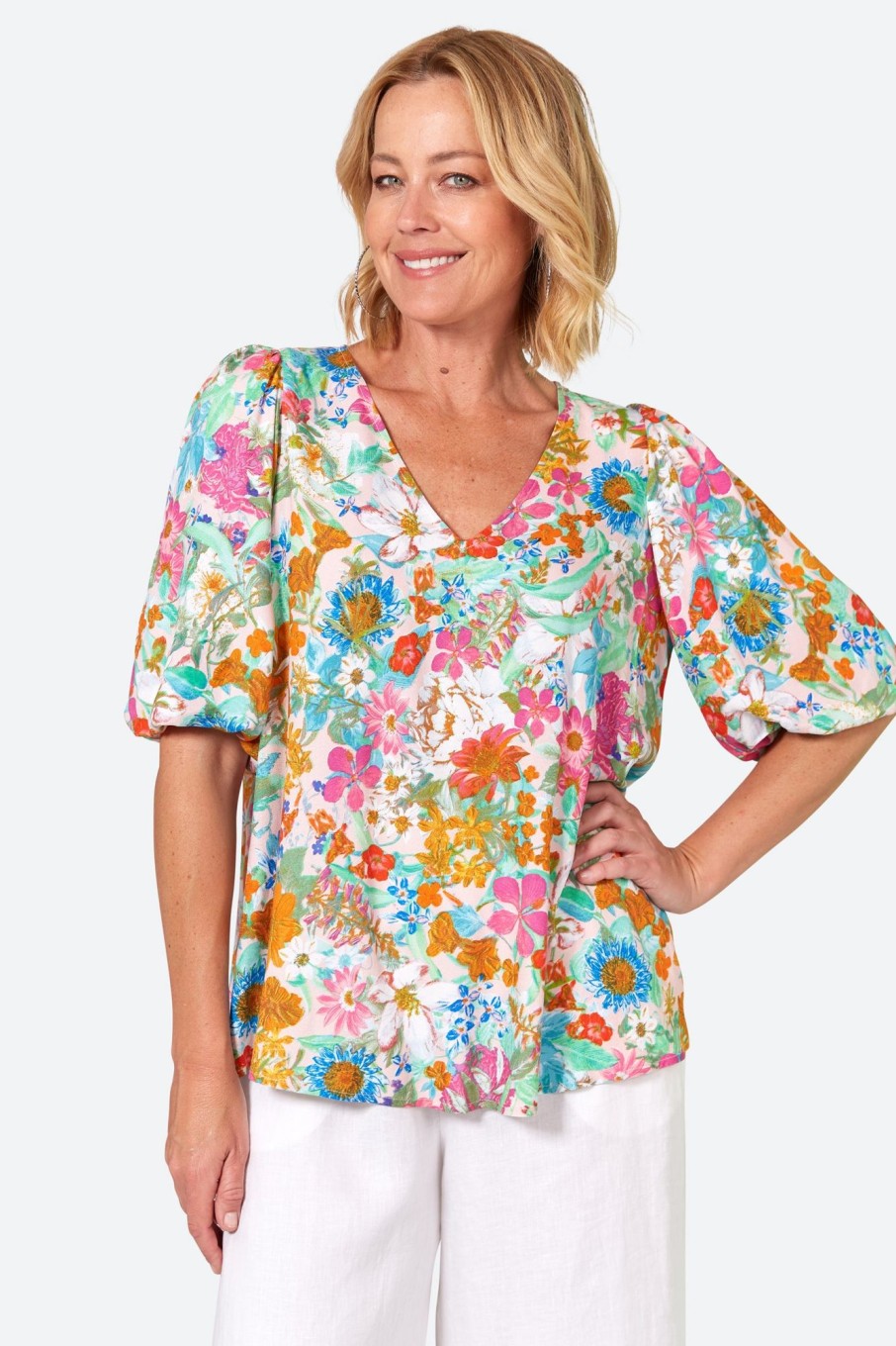 Clothing eb&ive Blouses | Esprit Top - Pink Flourish