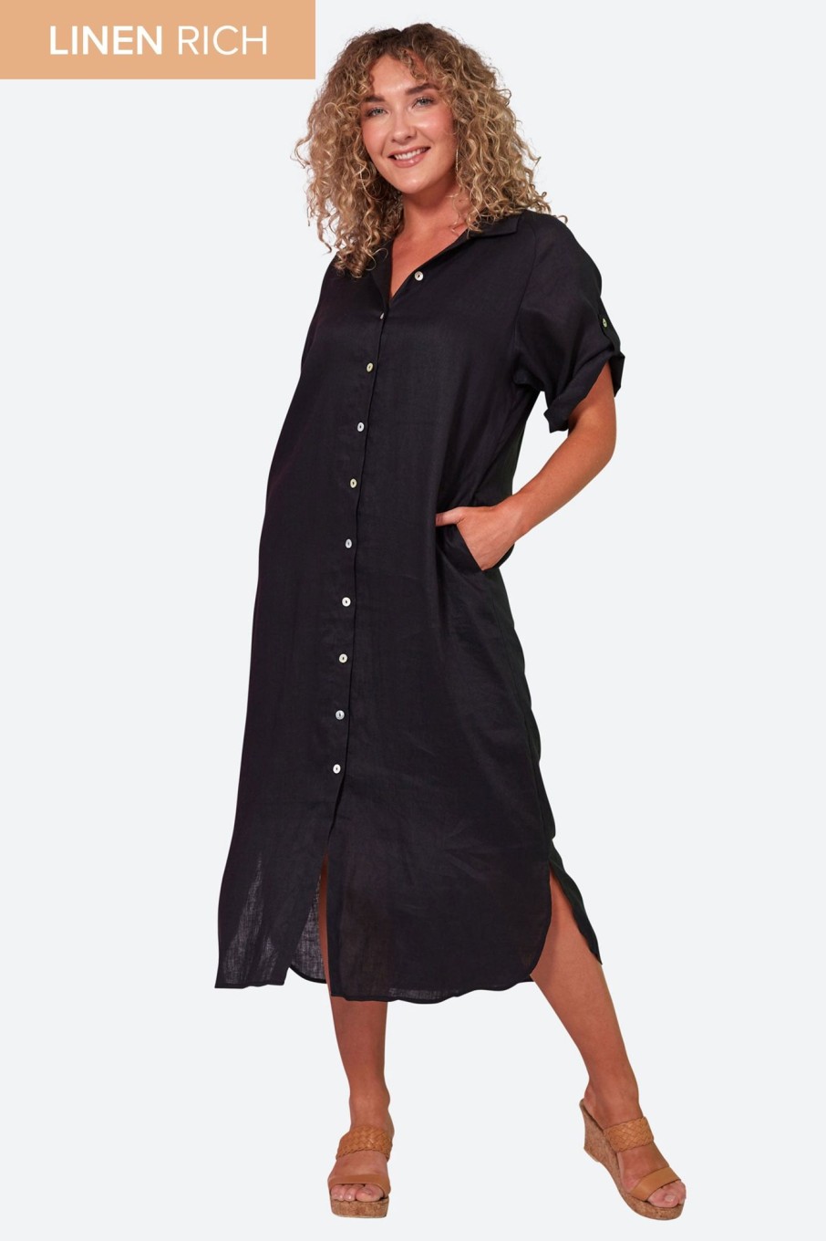 Clothing eb&ive Shirts | Studio Shirt Dress - Ebony