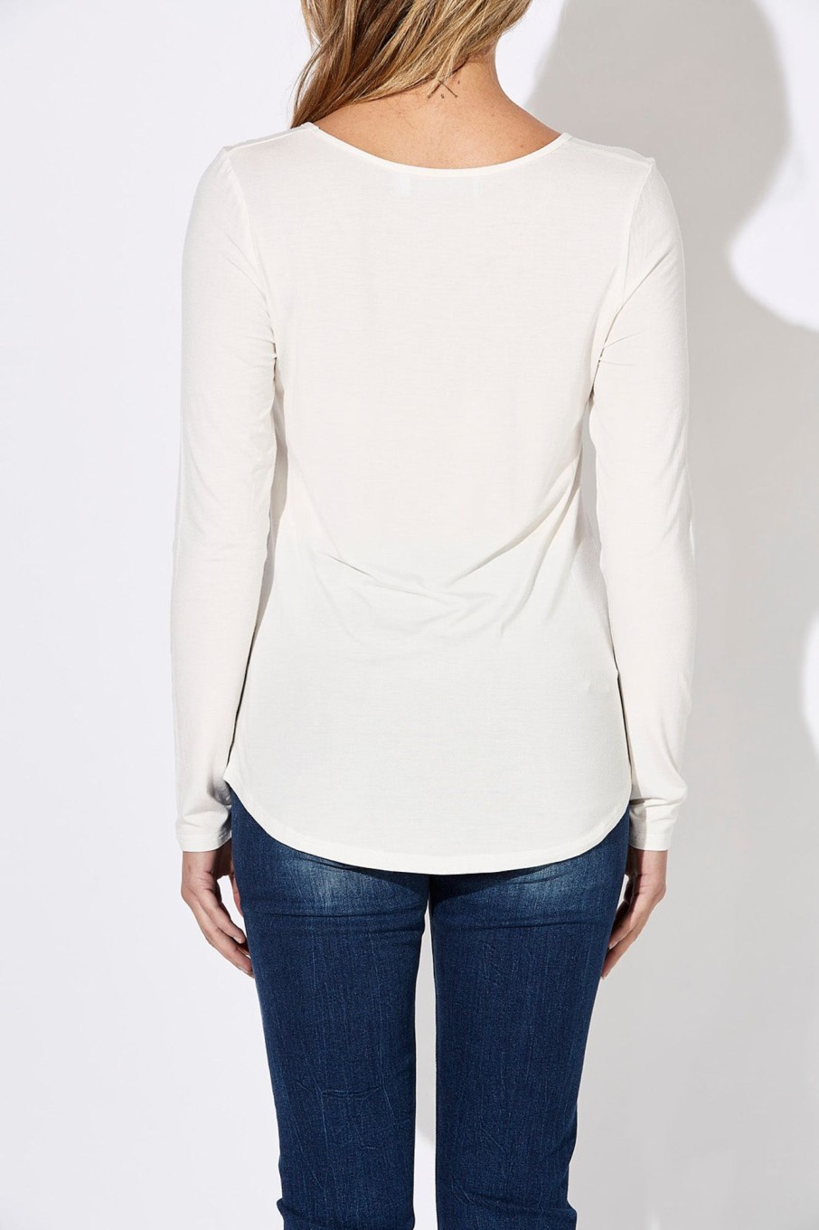 Clothing eb&ive Basic Tops | Basic Long Sleeve - White