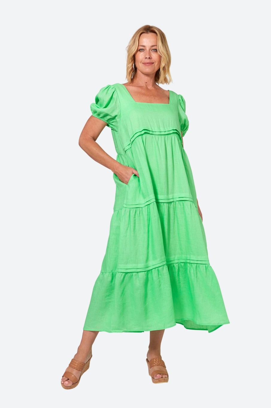 Clothing eb&ive Maxi Dresses | La Vie Pintuck Maxi - Kiwi