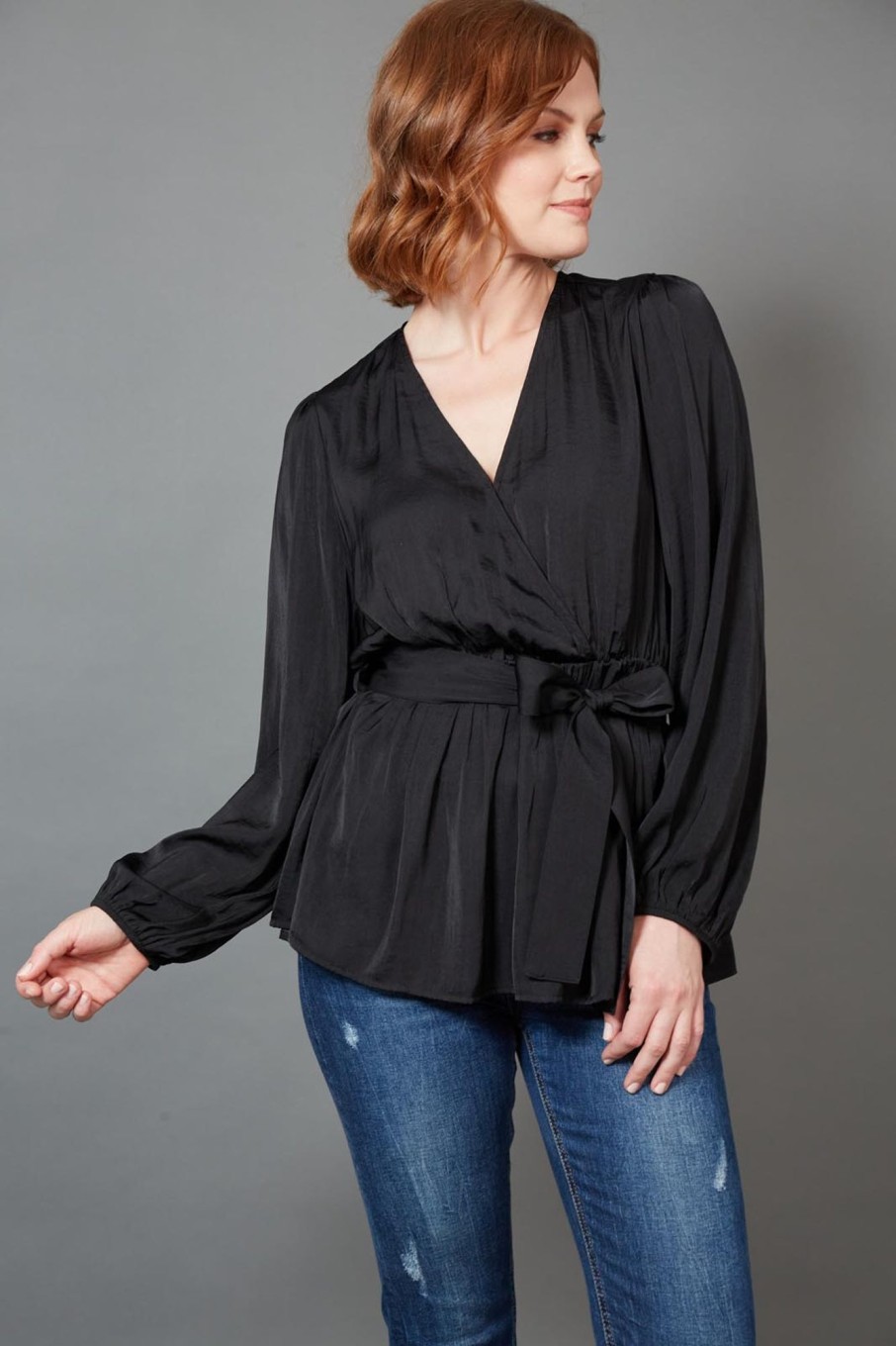 Clothing eb&ive Blouses | Winona Tie Top - Ebony