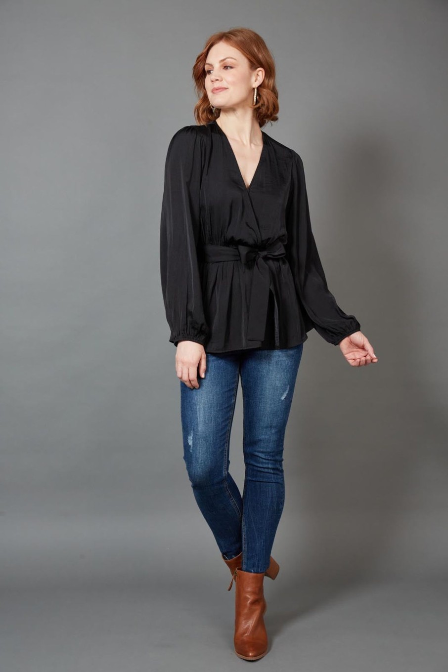 Clothing eb&ive Blouses | Winona Tie Top - Ebony