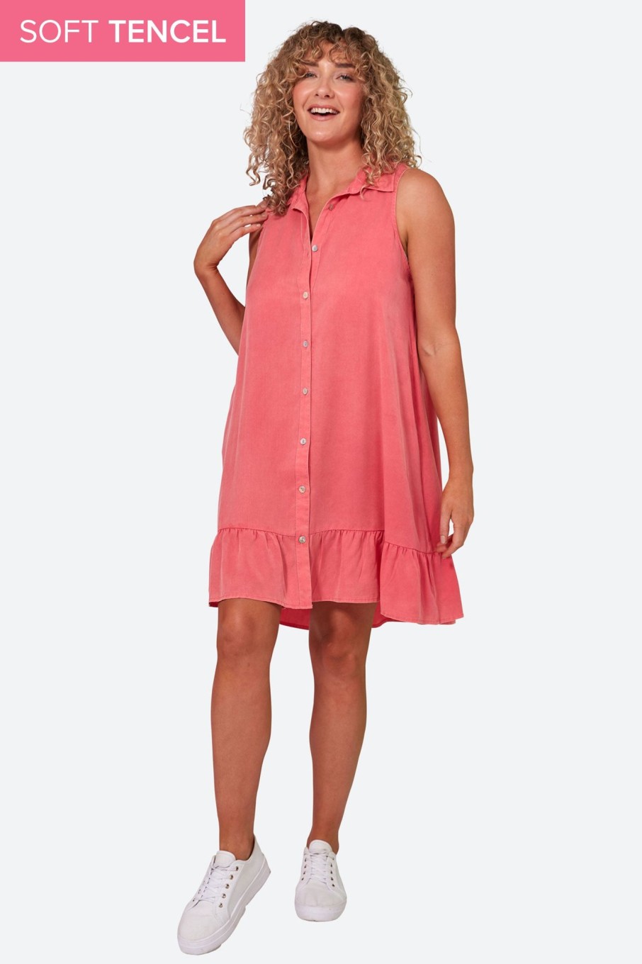 Clothing eb&ive Mid-Length Dresses | Elan Sleeveless Dress - Lychee