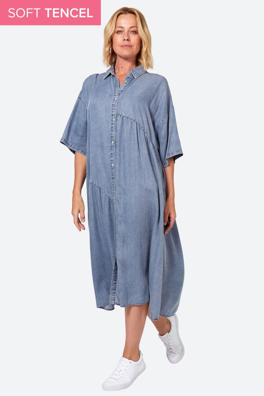 Clothing eb&ive Shirts | Elan Shirt Dress - Denim