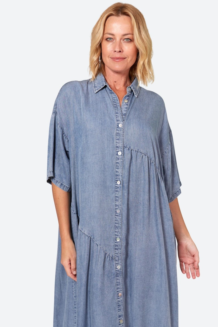 Clothing eb&ive Shirts | Elan Shirt Dress - Denim