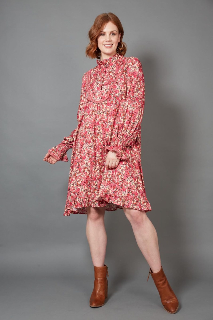 Clothing eb&ive Short Dresses | Milli Smock Dress - Rose Ditsy