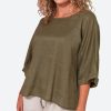 Clothing eb&ive Blouses | Studio Relaxed Top - Khaki