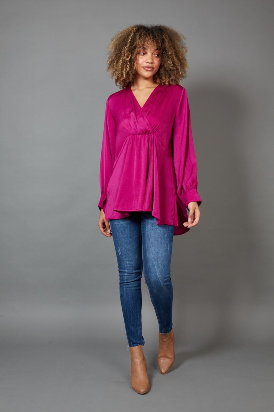 Clothing eb&ive Blouses | Winona Pleat Blouse - Mulberry