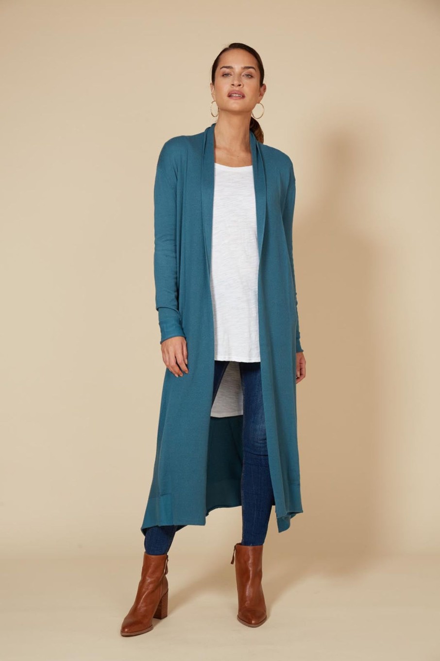 Clothing eb&ive Cardigans | Cleo Longline Cardigan - Teal