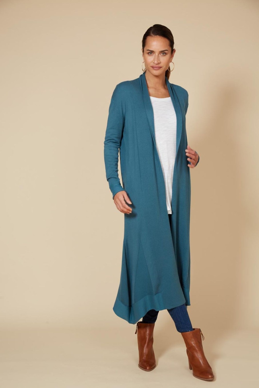 Clothing eb&ive Cardigans | Cleo Longline Cardigan - Teal