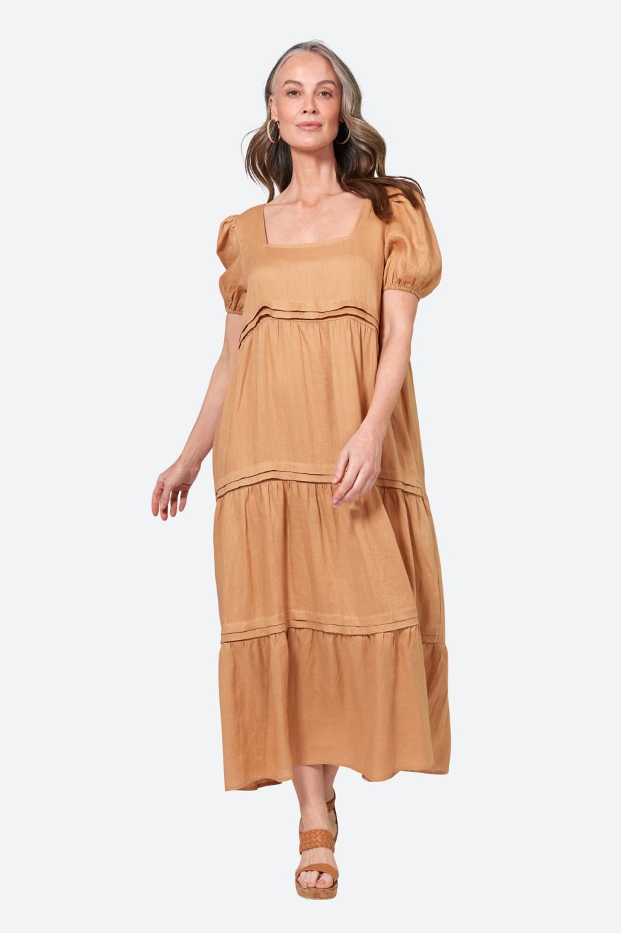 Clothing eb&ive Maxi Dresses | La Vie Pintuck Maxi - Caramel