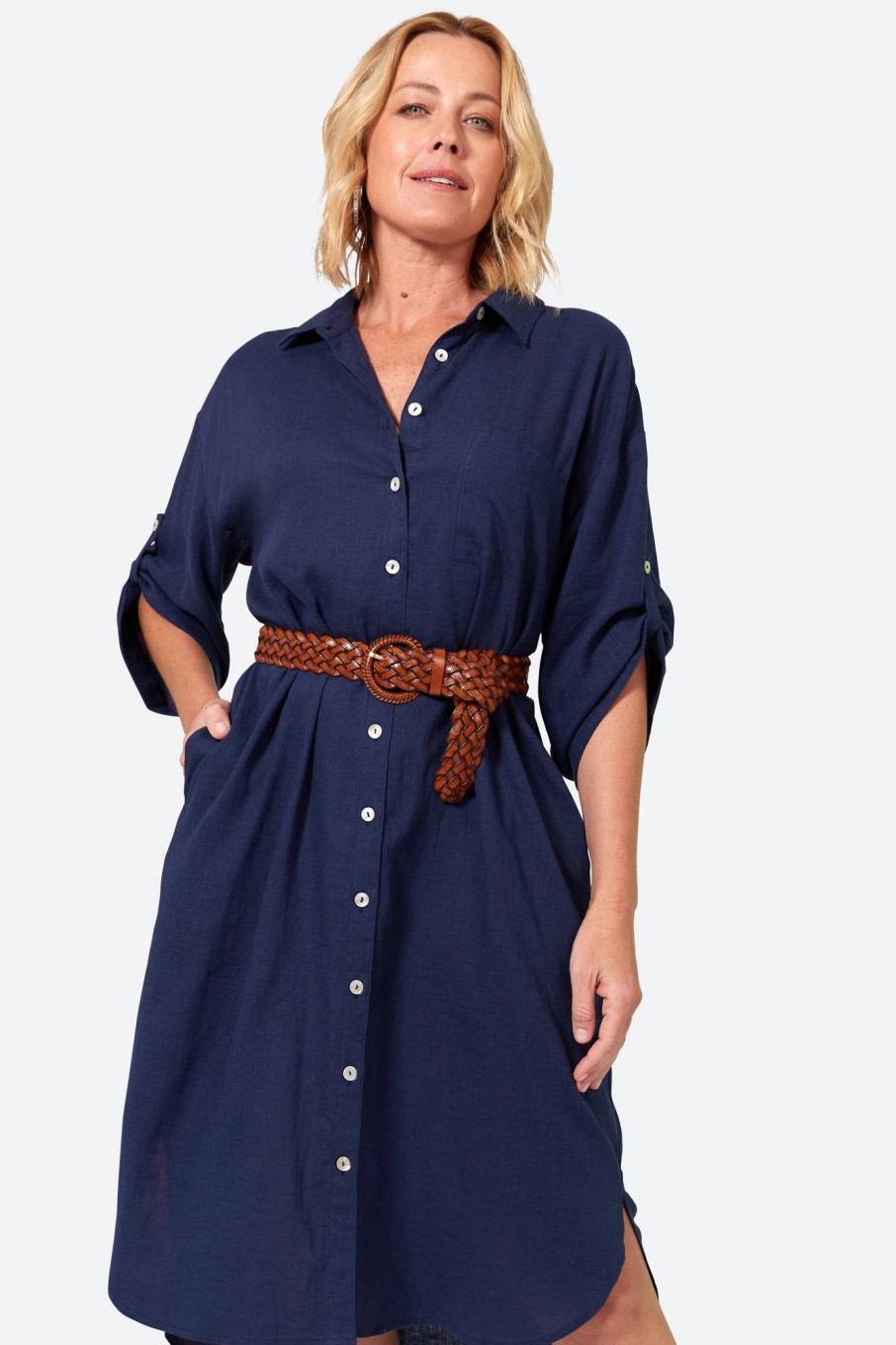 Clothing eb&ive Shirts | Verve Shirt Dress - Sapphire