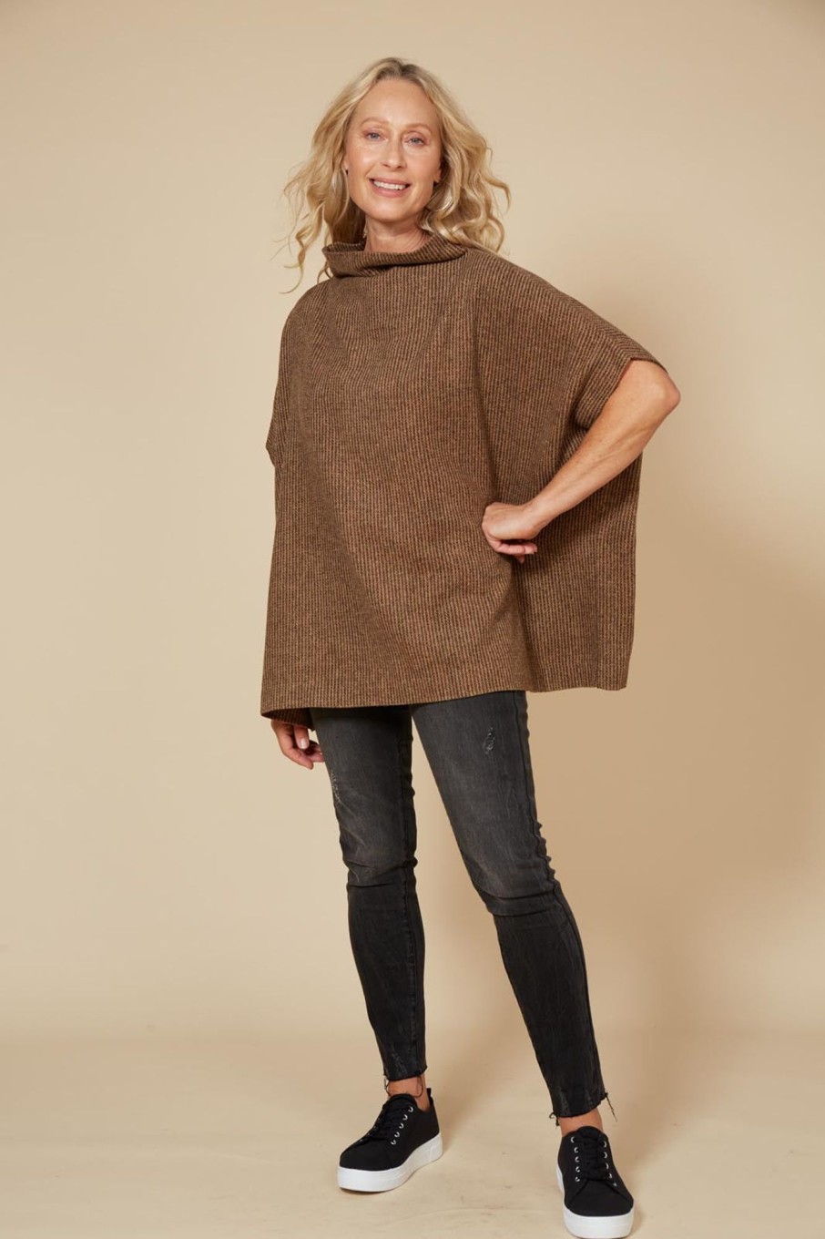 Clothing eb&ive Knits | Pepa Poncho - Walnut