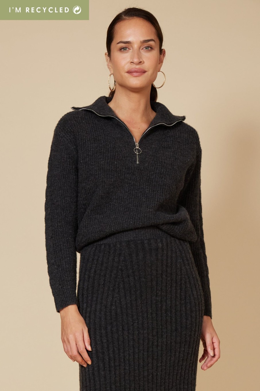 Clothing eb&ive Jumpers | Kinsella Zip Jumper - Fossil