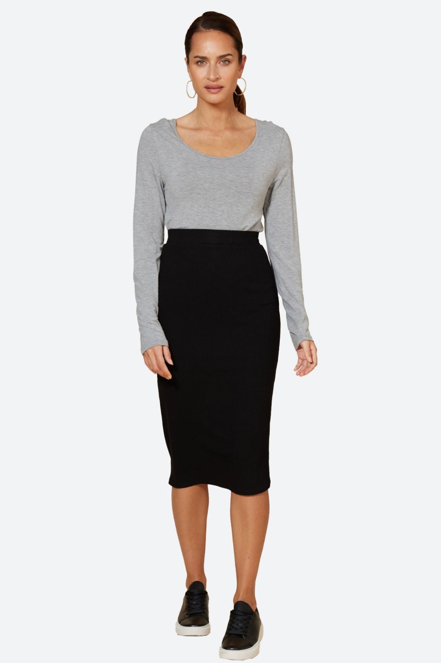 Clothing eb&ive Skirts | Studio Jersey Skirt - Ebony