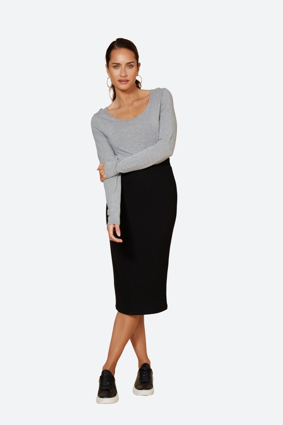 Clothing eb&ive Skirts | Studio Jersey Skirt - Ebony