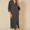 Clothing eb&ive Mid-Length Dresses | Vienetta Shirt Dress - Fossil