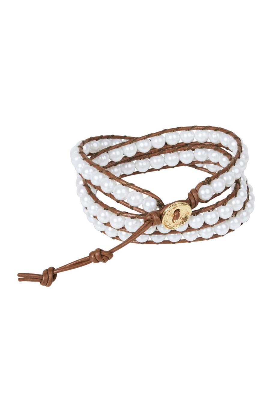 Accessories eb&ive Bracelets & Bangles | Capella Wrap Bracelet - Tan