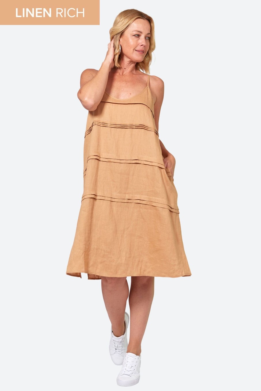 Clothing eb&ive Mid-Length Dresses | La Vie Tank Dress - Caramel