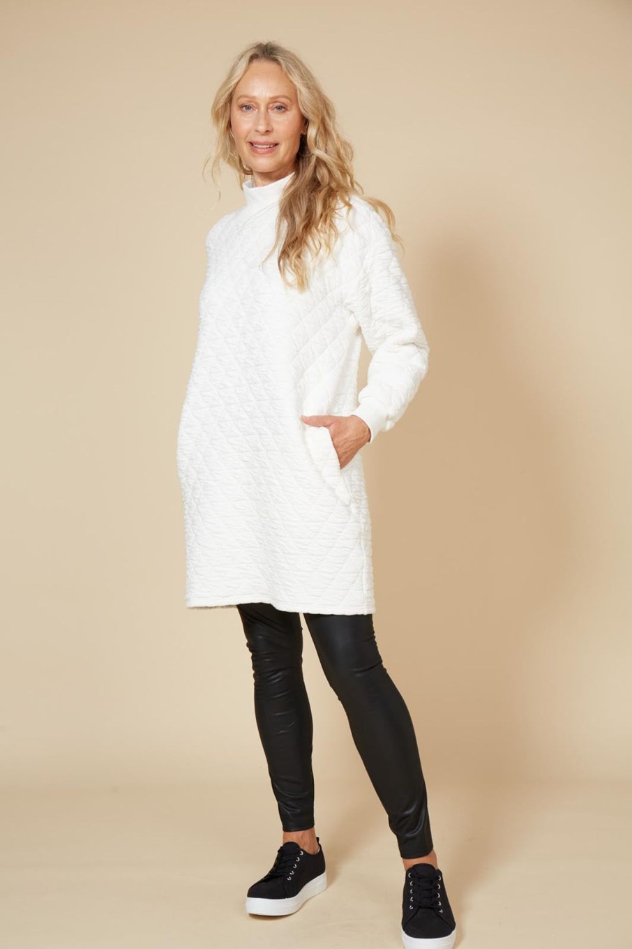 Clothing eb&ive Short Dresses | La Vida Relaxed Top/Dress - Blanc