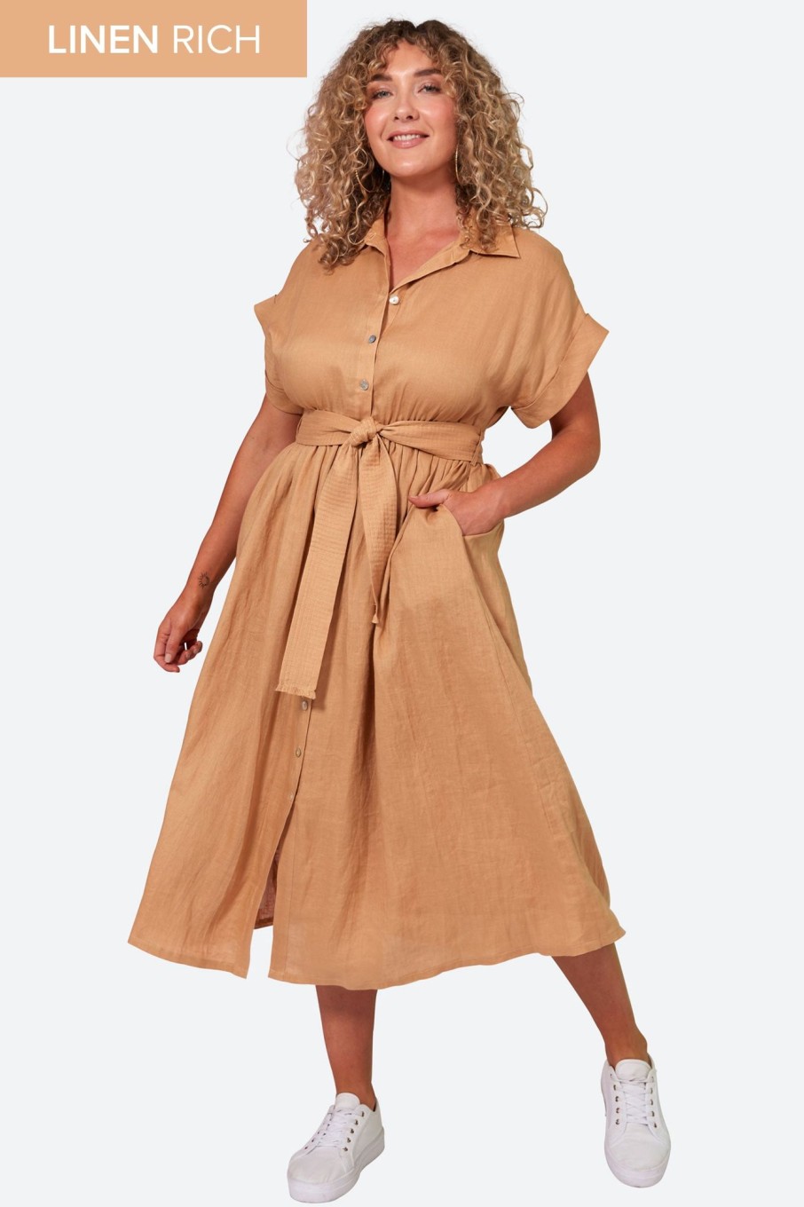 Clothing eb&ive Shirts | La Vie Shirt Dress - Caramel