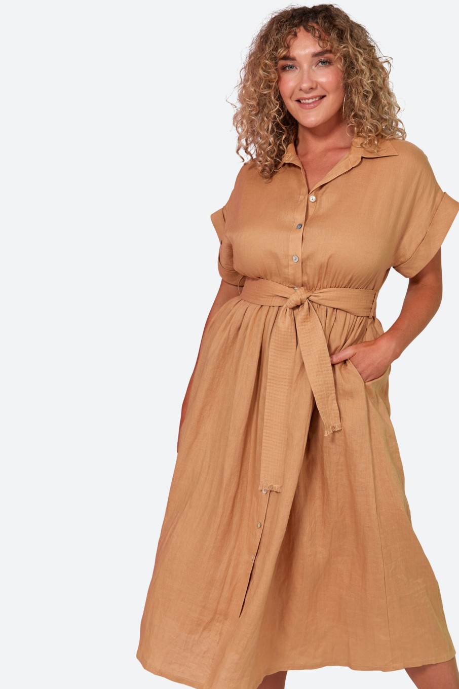 Clothing eb&ive Shirts | La Vie Shirt Dress - Caramel