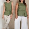 Clothing eb&ive Tanks | Indica Frill Tank - Fern