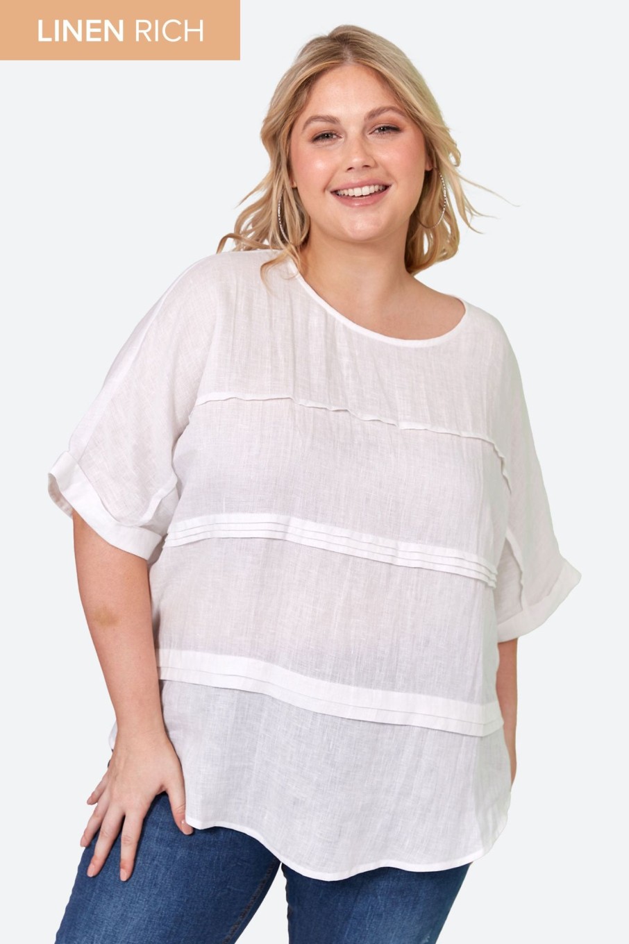 Clothing eb&ive Blouses | La Vie Pintuck Top - Blanc