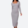 Clothing eb&ive Mid-Length Dresses | Studio Jersey Maxi - Gray