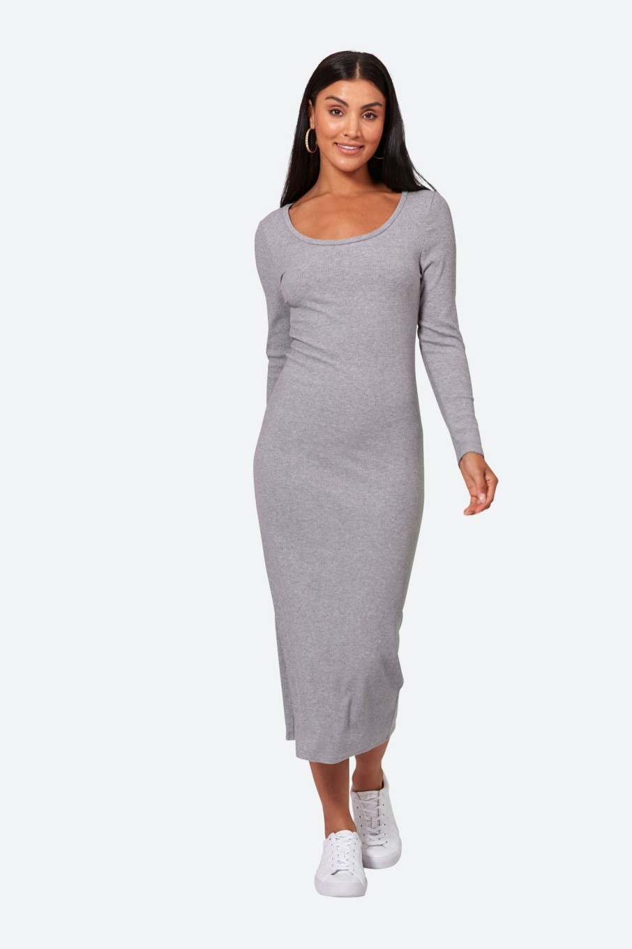 Clothing eb&ive Mid-Length Dresses | Studio Jersey Maxi - Gray