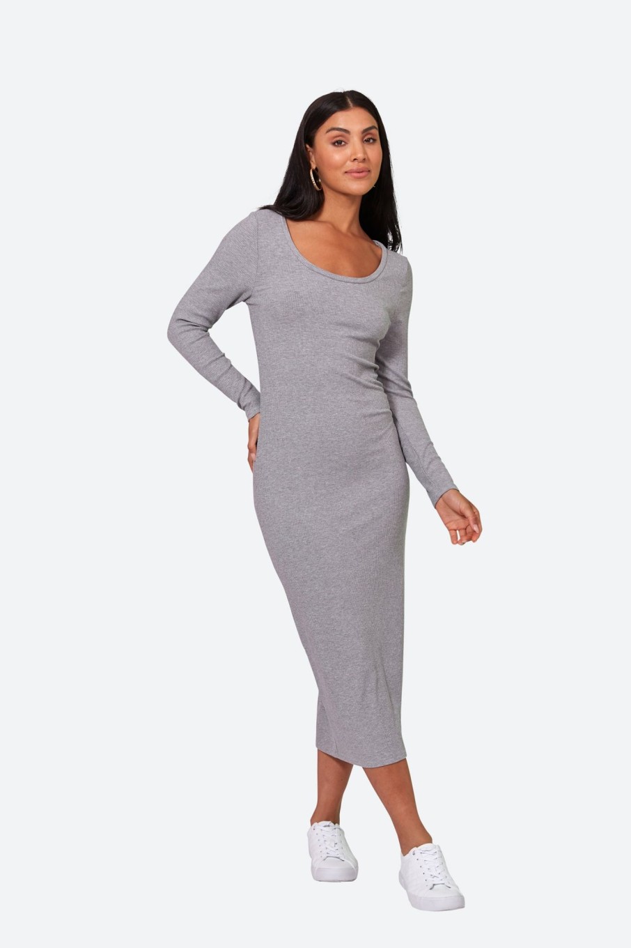 Clothing eb&ive Mid-Length Dresses | Studio Jersey Maxi - Gray