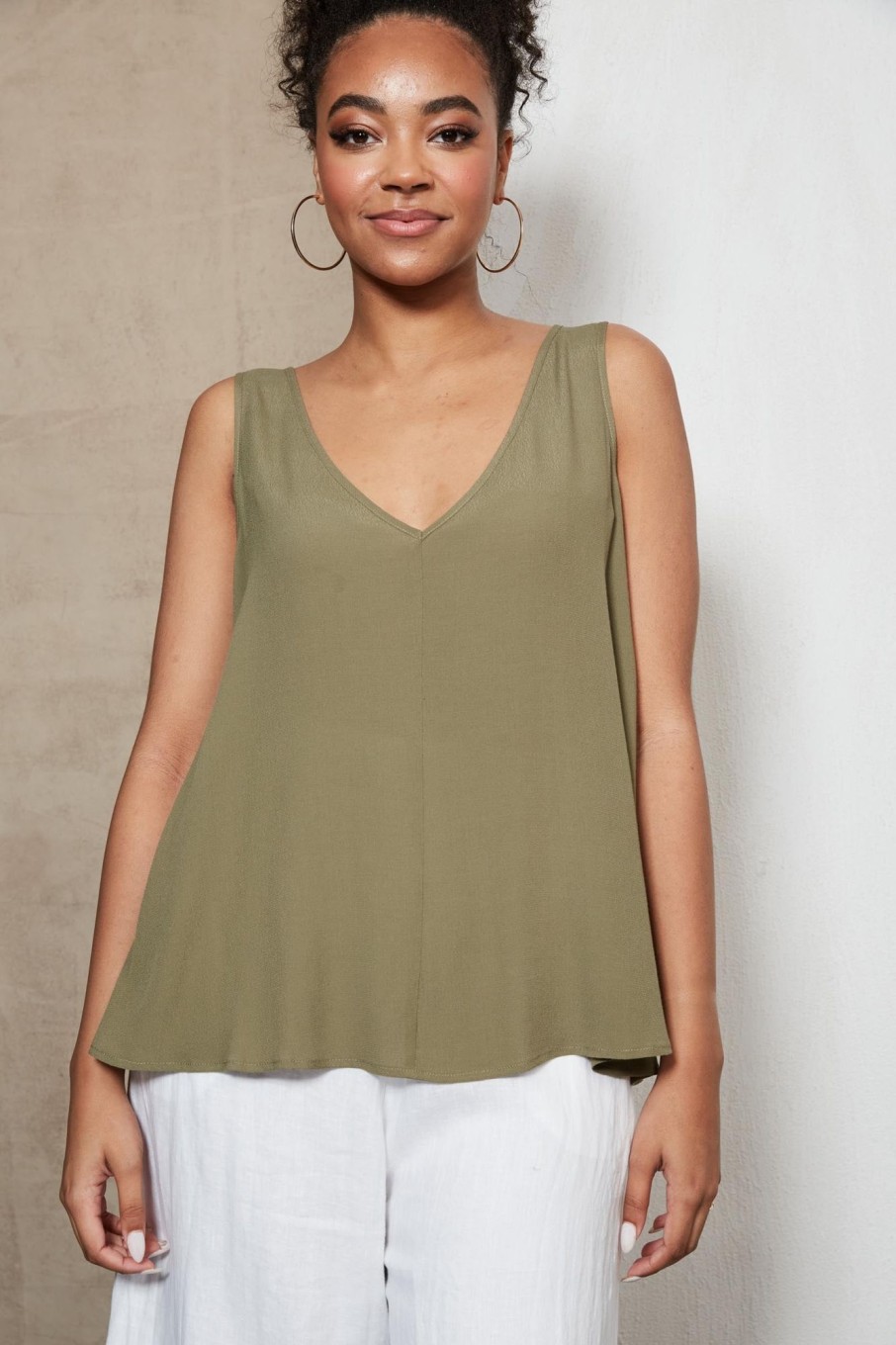 Clothing eb&ive Tanks | Plumeria Tank - Moss