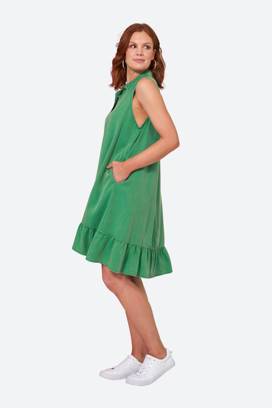 Clothing eb&ive Mid-Length Dresses | Elan Sleeveless Dress - Meadow