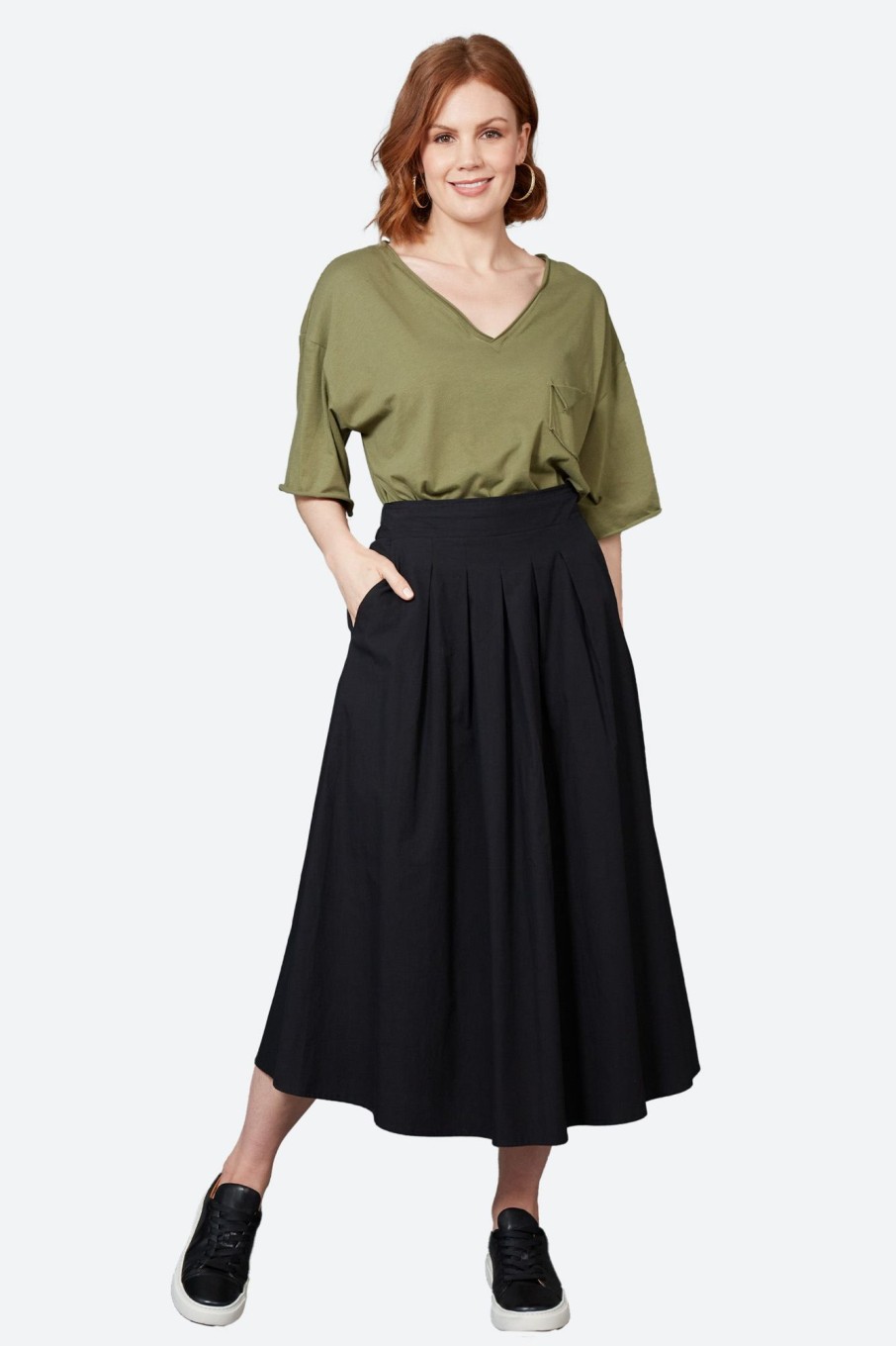 Clothing eb&ive Skirts | Studio Pleat Skirt - Ebony