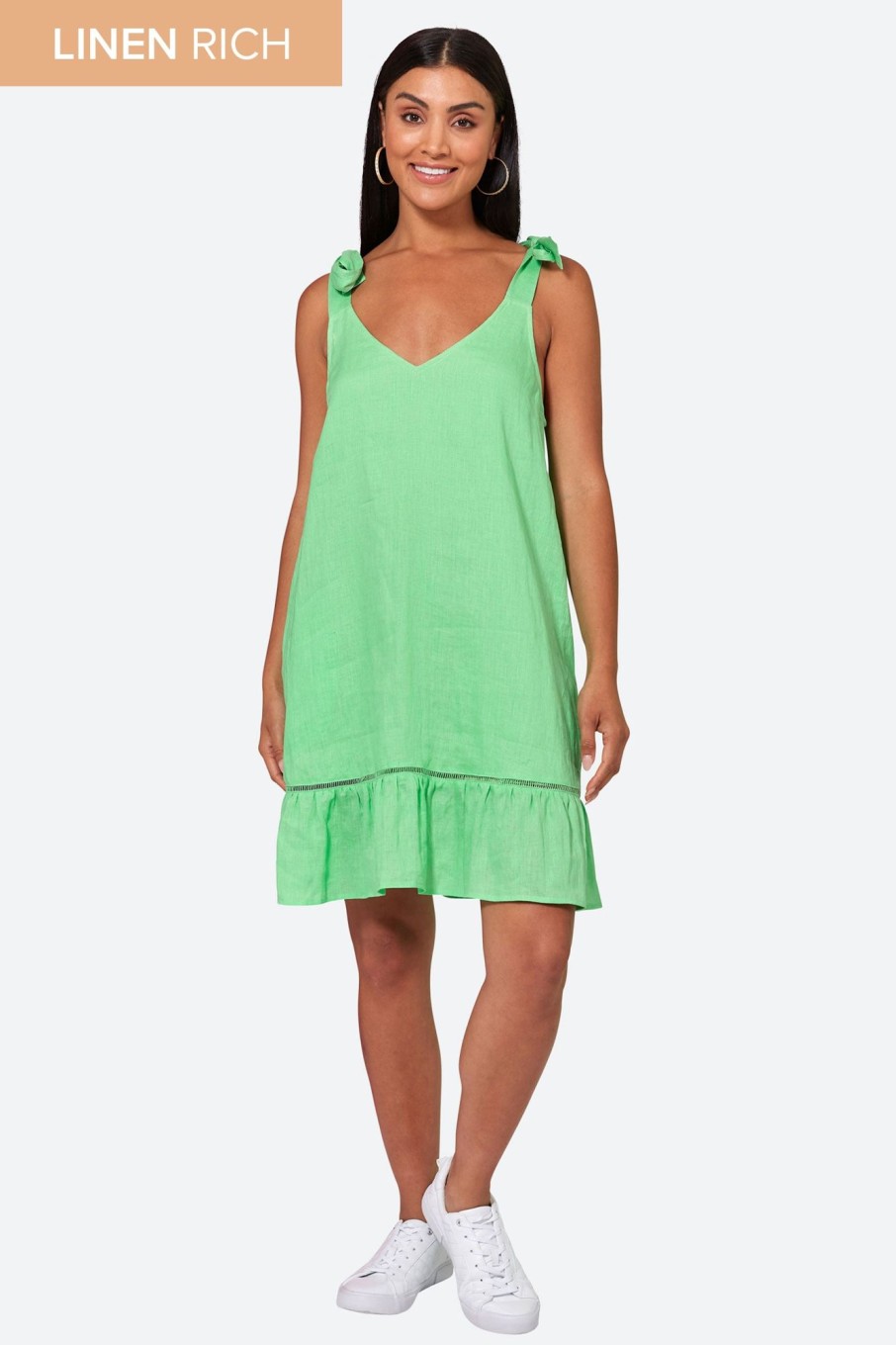 Clothing eb&ive Mid-Length Dresses | La Vie Tie Dress - Kiwi